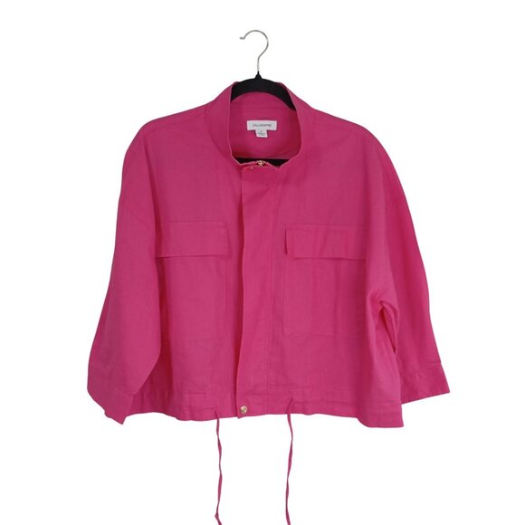 Calligraphie By Anthropologie Lightweight Jacket Women Pink & Snap Cuffs Sz M - Picture 1 of 16